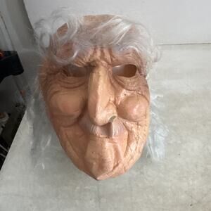 1977 Cesar Old Man Slaughter High Old Man Marty Halloween Rubber Mask Vtg 70s